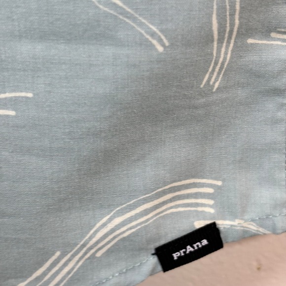 prAna Tinline Shirt Men's Medium Saltwater Seedling Slim Fit S/S Button-Up NWT - Picture 8 of 11